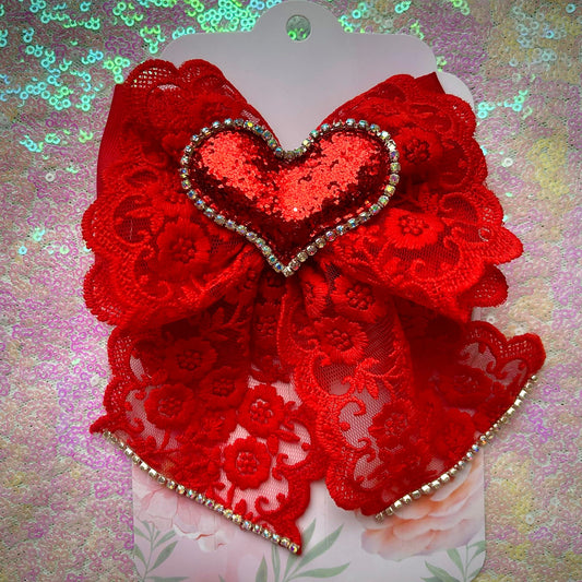 Lace coquette bow