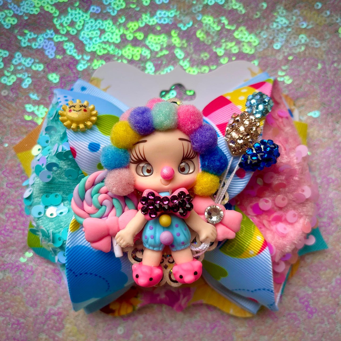 Pastel clown bow