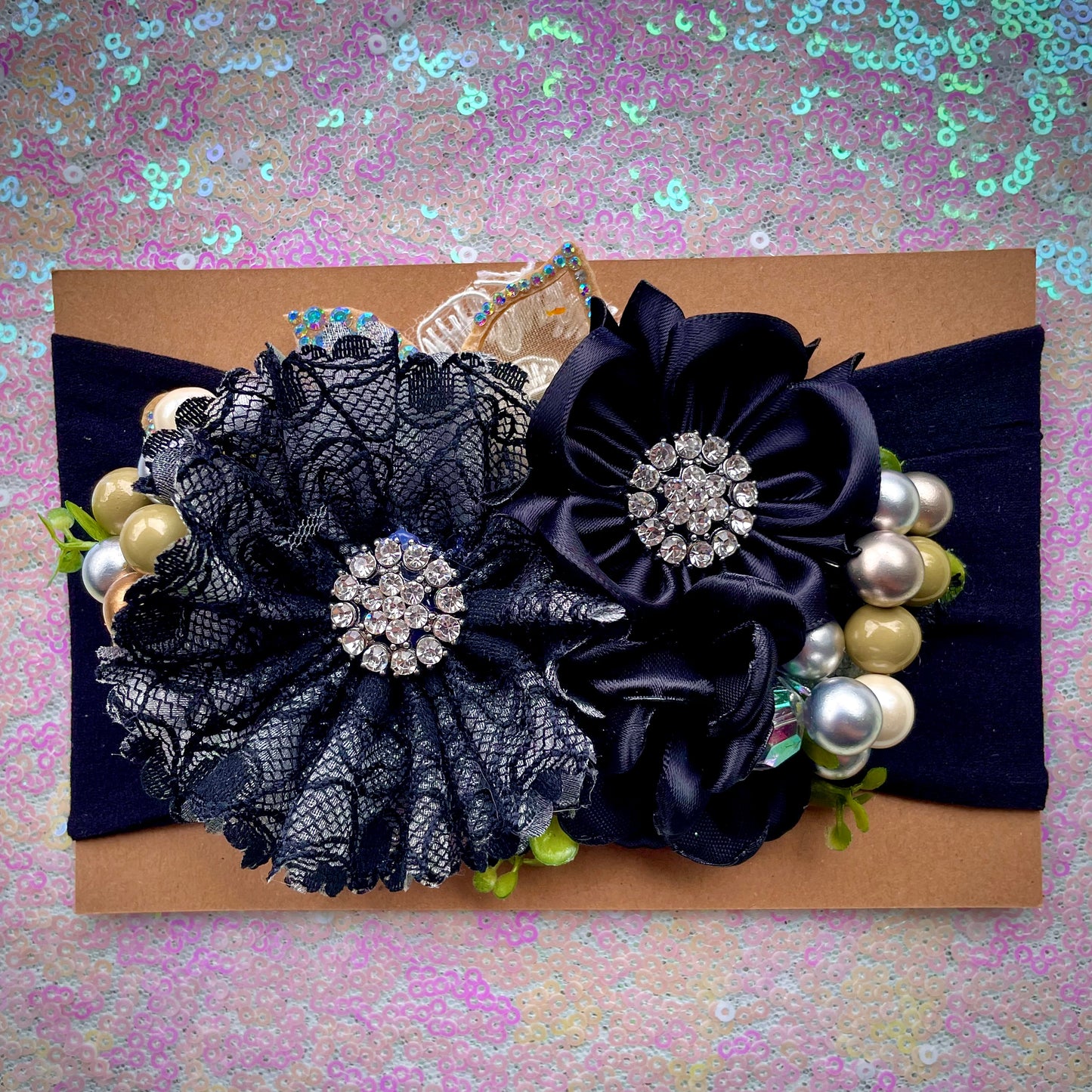 Baby headwrap in black