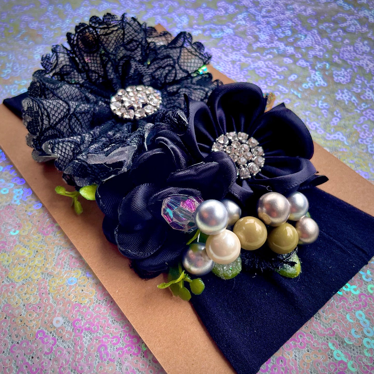 Baby headwrap in black